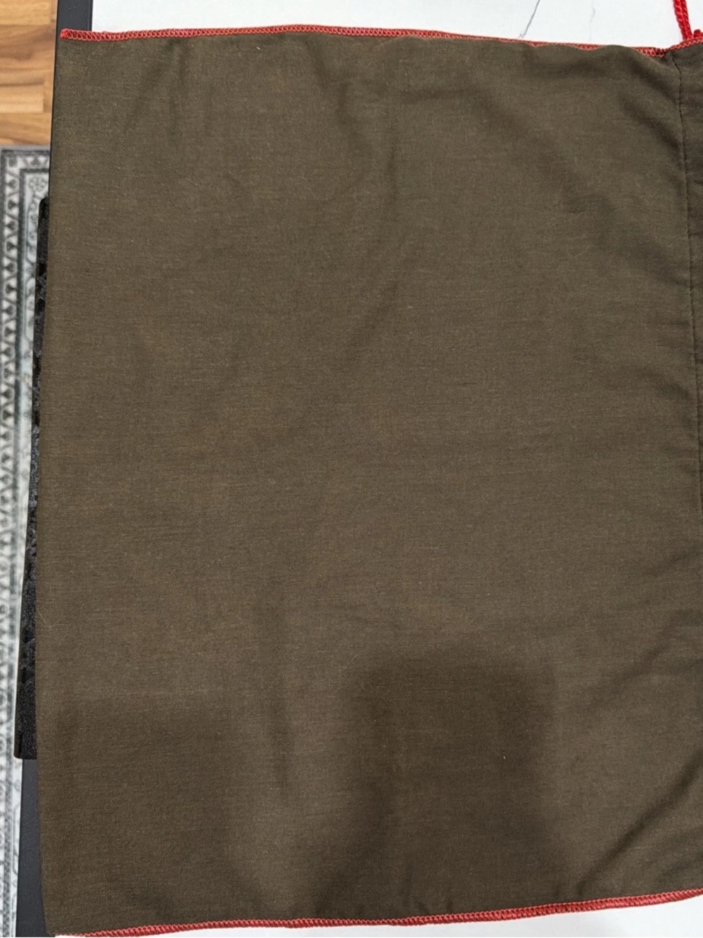 Coach Brown Drawstring Dust Bag with Red Trim - Picture 2 of 4